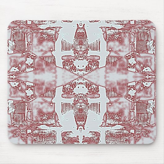 Muster Rot und Silber Mousepad (Vorne)