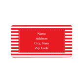 Muster Rot und Weiß Adressaufkleber (Vorne)