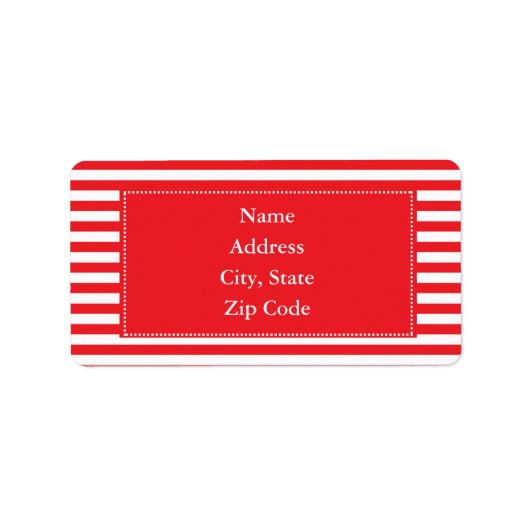Muster Rot und Weiß Adressaufkleber (Vorne)