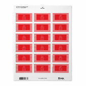Muster Rot und Weiß Adressaufkleber (Vorne)