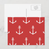 Muster Rot und Weiß Anker 1 Postkarte (Vorne/Hinten)