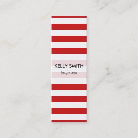 Muster Rot und Weiß Mini Visitenkarte (Vorderseite)