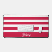 Muster Rot und Weiß Personalisiert Schreibtischunterlage (Tastatur & Maus)