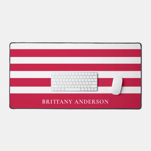Muster Rot und Weiß Personalisiert Schreibtischunterlage (Tastatur & Maus)