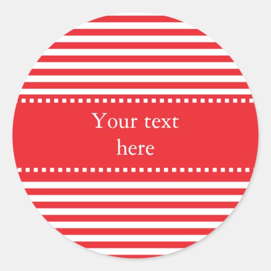 Muster Rot und Weiß Runder Aufkleber (Vorderseite)