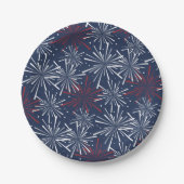 Muster Rot, Weiß und Blau Pappteller (Vorderseite)