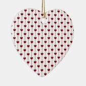 Muster/rote Herzen Keramik Ornament (Rechts)