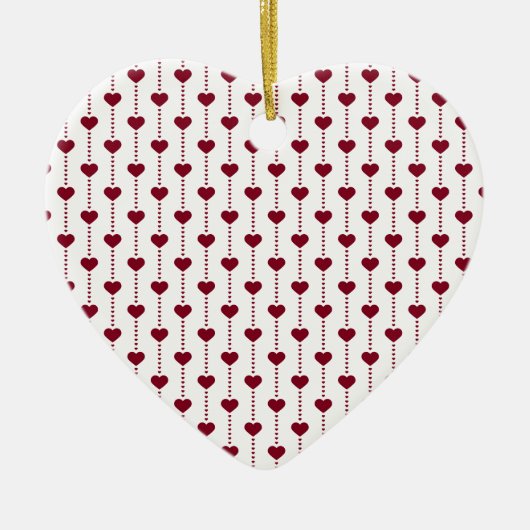 Muster/rote Herzen Keramik Ornament (Vorne)