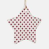 Muster/rote Herzen Keramikornament (Rechts)