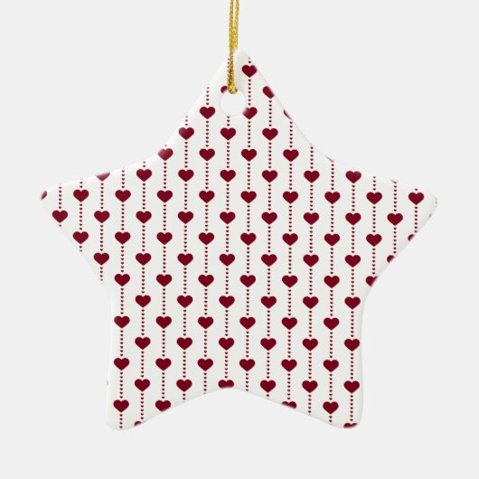 Muster/rote Herzen Keramikornament (Vorne)
