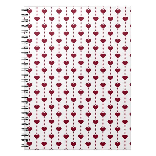 Muster/rote Herzen Notizblock (Vorderseite)