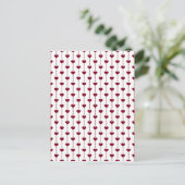 Muster/rote Herzen Postkarte (Stehend Vorderseite)