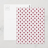 Muster/rote Herzen Postkarte (Vorne/Hinten)
