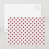 Muster/rote Herzen Postkarte (Vorne/Hinten)