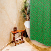 Muster rote Wildblume, grüner Duschvorhang