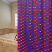 Muster rote Wildblume lila Duschvorhang