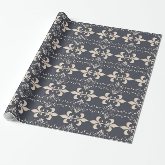 Muster Royal.Fleur de Lis Geschenkpapier (Ungerollt)