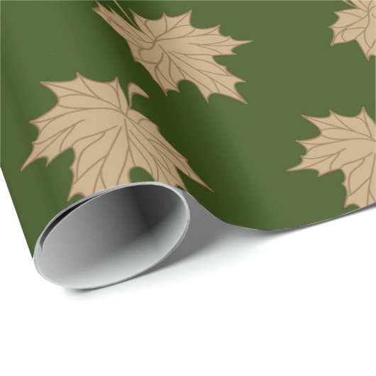 Muster rustikaler Blätter Geschenkpapier (Rolleneckpunkt)