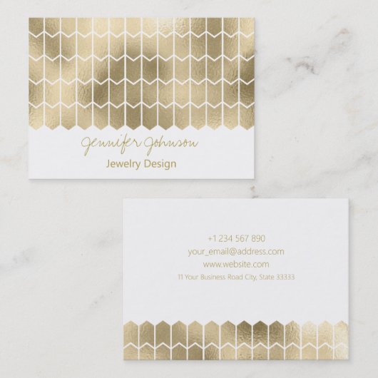 Muster Schmuck Design Gold Foil Visitenkarte (Vorne/Hinten)