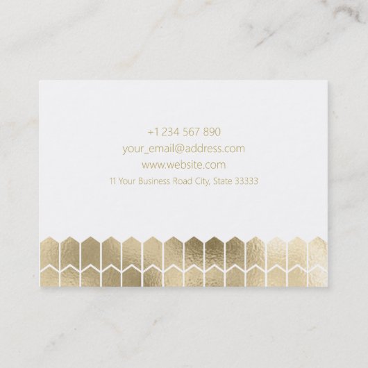 Muster Schmuck Design Gold Foil Visitenkarte (Rückseite)