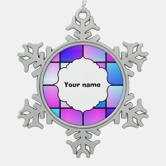 Muster Schneeflocken Zinn-Ornament (Vorderseite)