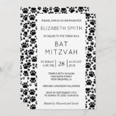 Muster, Schwarz und Weiß, Bat Mitzvah Einladung (Vorne/Hinten)