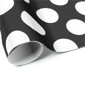 Muster Schwarz und Weiß große Punkte Geschenkpapier (Rolleneckpunkt)