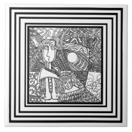 Muster schwarz-weiß fliese