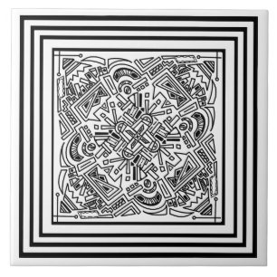 Muster schwarz-weiß fliese