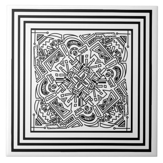 Muster schwarz-weiß fliese (Vorderseite)