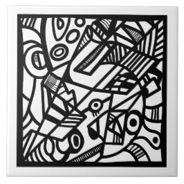 Muster schwarz-weiß fliese