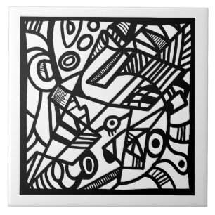 Muster schwarz-weiß fliese