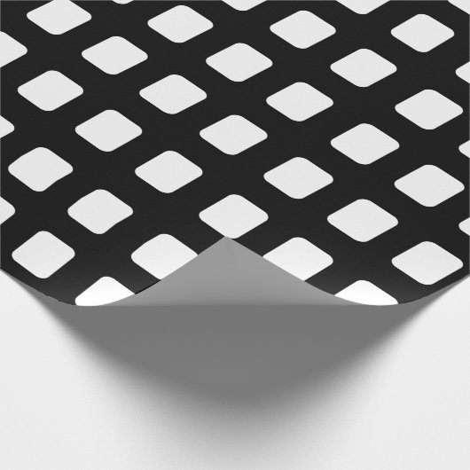 Muster Schwarz-Weiß-Quadrate Geschenkpapier (Ecke)