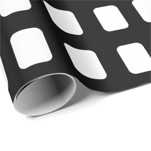 Muster Schwarz-Weiß-Quadrate Geschenkpapier (Rolleneckpunkt)
