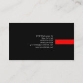 Muster Schwarz-weiß Red Attractive Business Card Visitenkarte (Rückseite)