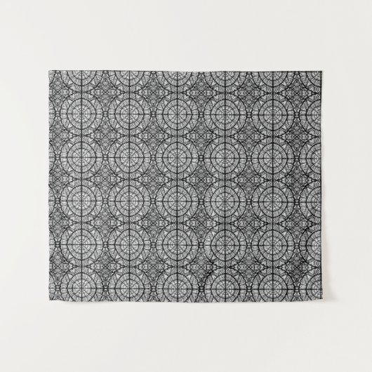 Muster schwarz-weiß wandteppich (Vorderseite (Horizontal))