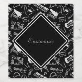 Muster Schwarz/Weiß Weinetikett (Einzelnes Label)