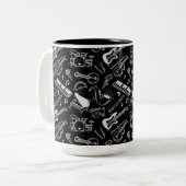 Muster Schwarz/Weiß Zweifarbige Tasse (Vorderseite Links)