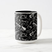 Muster Schwarz/Weiß Zweifarbige Tasse (VorderseiteRechts)