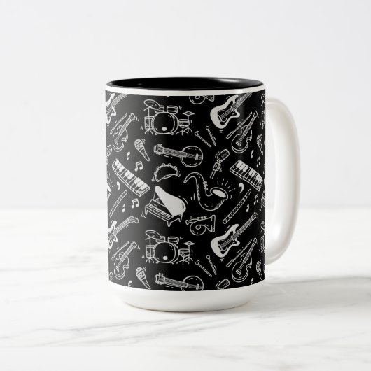 Muster Schwarz/Weiß Zweifarbige Tasse (VorderseiteRechts)