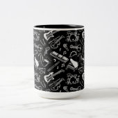 Muster Schwarz/Weiß Zweifarbige Tasse (Mittel)