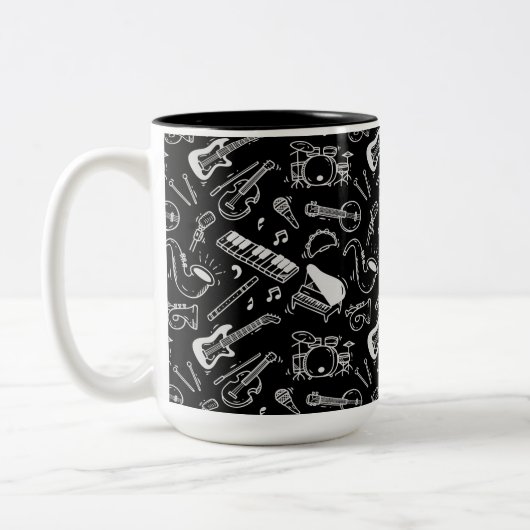 Muster Schwarz/Weiß Zweifarbige Tasse (Links)