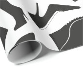 Muster schwarze Frauenschuhe Geschenkpapier (Rolleneckpunkt)