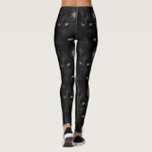 Muster-schwarze Katzenaugen-lustige Leggings (Rückseite)