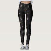 Muster-schwarze Katzenaugen-lustige Leggings (Vorderseite)