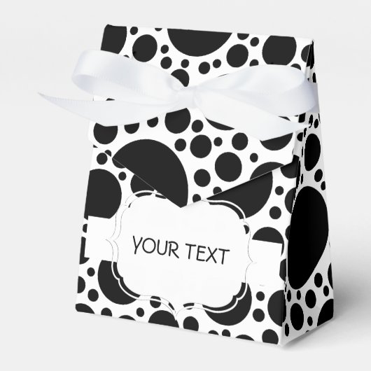 Muster - schwarze Punkte + Farbe und Text Geschenkschachtel (Vorderseite)