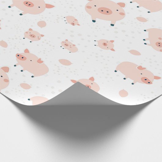 Muster Schweine- weißer Hintergrund Geschenkpapier (Ecke)