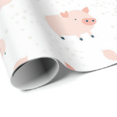 Muster Schweine- weißer Hintergrund Geschenkpapier (Rolleneckpunkt)