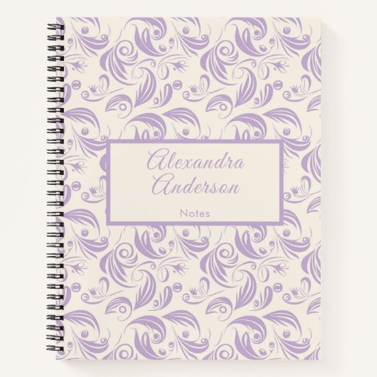 Muster-Script für weibliche botanische Blätter Notizblock (Vorderseite)