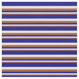 Muster Sienna, Beige & Blau Linien/Streifen Stoff